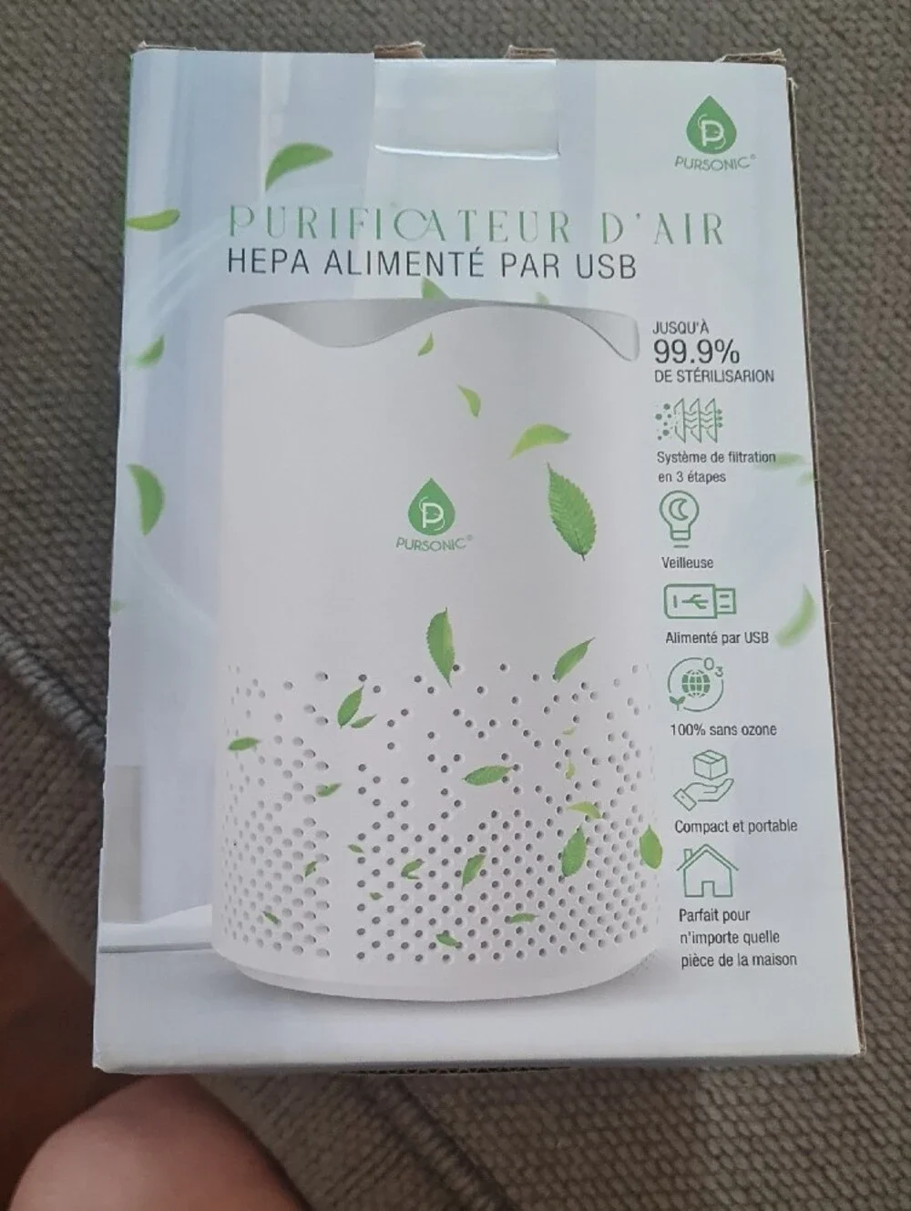 💥3for$15💥Pursonic USB HEPA Air Purifier - Compact Home Accent